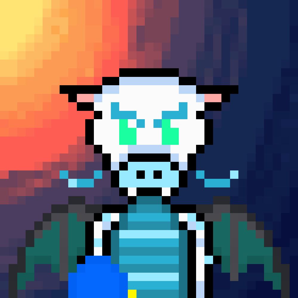 Blue orange sans v2 pixel art